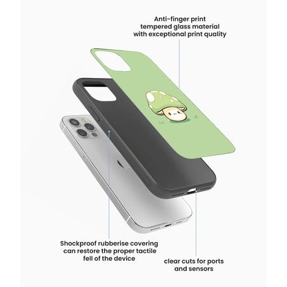 Cute Mushroom Character - Glass Case For Apple iPhone Infographic