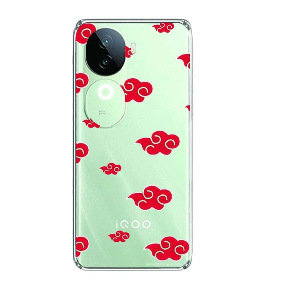Red Butterfly - Clear Printed Silicone Case For IQOO Inographic