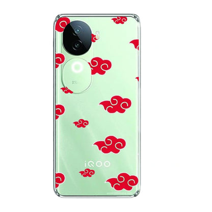 Red Butterfly - Clear Printed Silicone Case For IQOO Inographic
