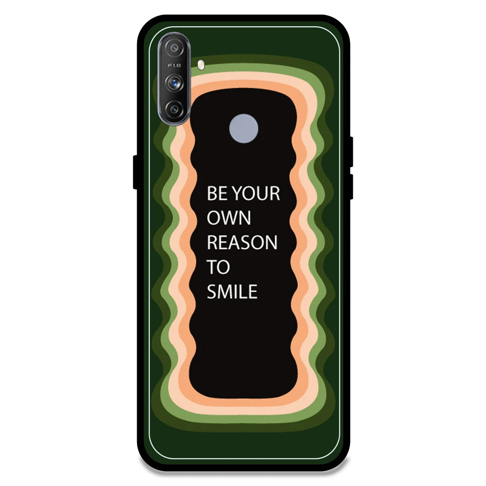 'Be Your Own Reason To Smile' - Olive Green Armor Case For Realme Models Realme Narzo 20A