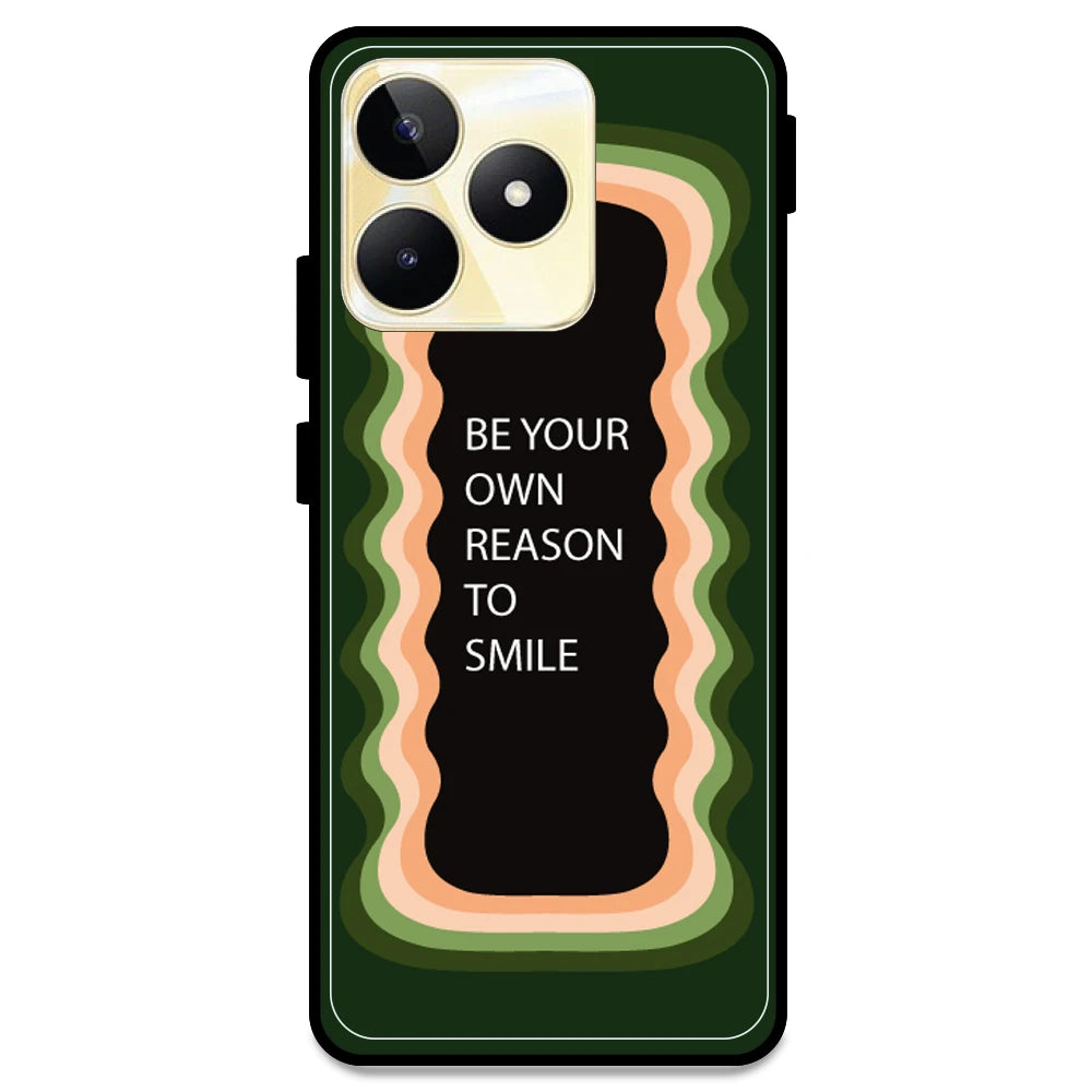 'Be Your Own Reason To Smile' - Olive Green Armor Case For Realme Models Realme Narzo N53