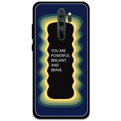 'You Are Powerful, Brilliant & Brave' - Dark Blue Armor Case For Redmi Models Redmi Note 8 Pro