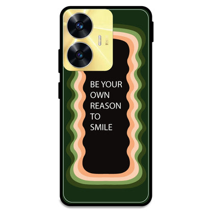 'Be Your Own Reason To Smile' - Olive Green Armor Case For Realme Models Realme C55