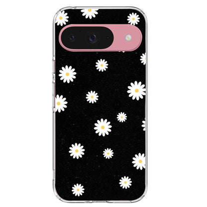 White And Black Flower - Printed Silicone Case For Google Pixel Infographic