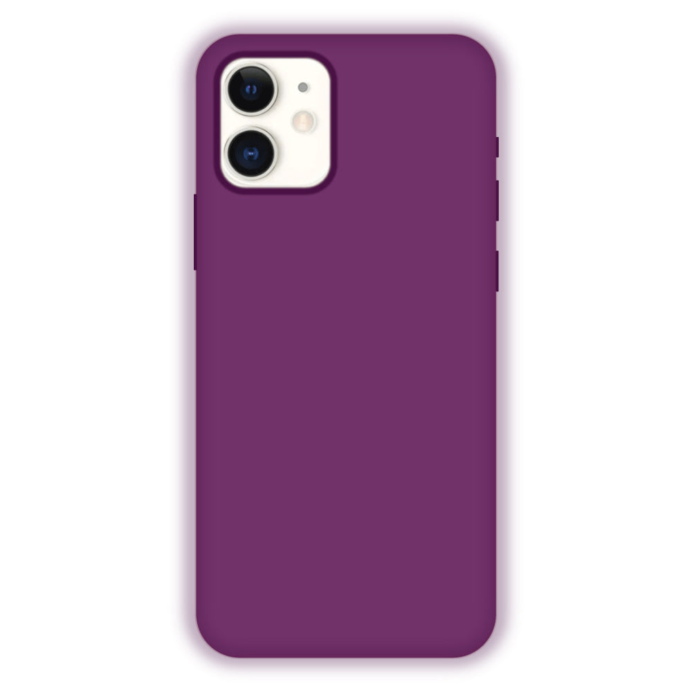Dark Purple Liquid Silicon Case For Apple iPhone Models