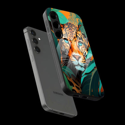 Leopard Jungle Art - Glass Case For Samsung Galaxy Infographic