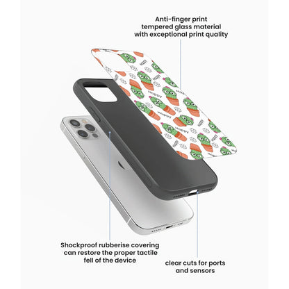 Cute Cactus Happy - Glass Case For Apple iPhone Infographic