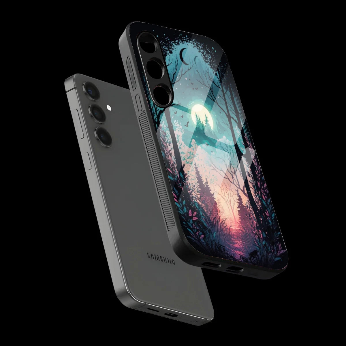 Moonlit Forest - Glass Case For Samsung Galaxy Infographic
