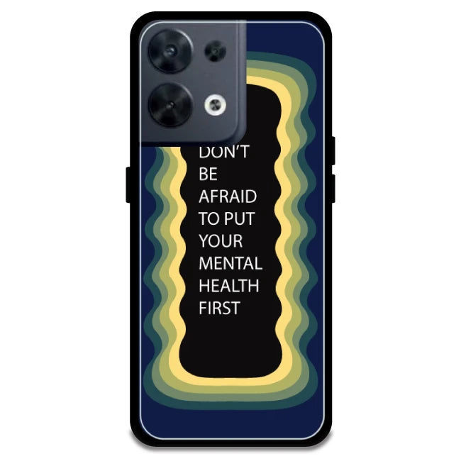 'Don't be Afraid To Put Your Mental Health First' - Dark Blue Armor Case For Oppo Models Oppo Reno 8 5G