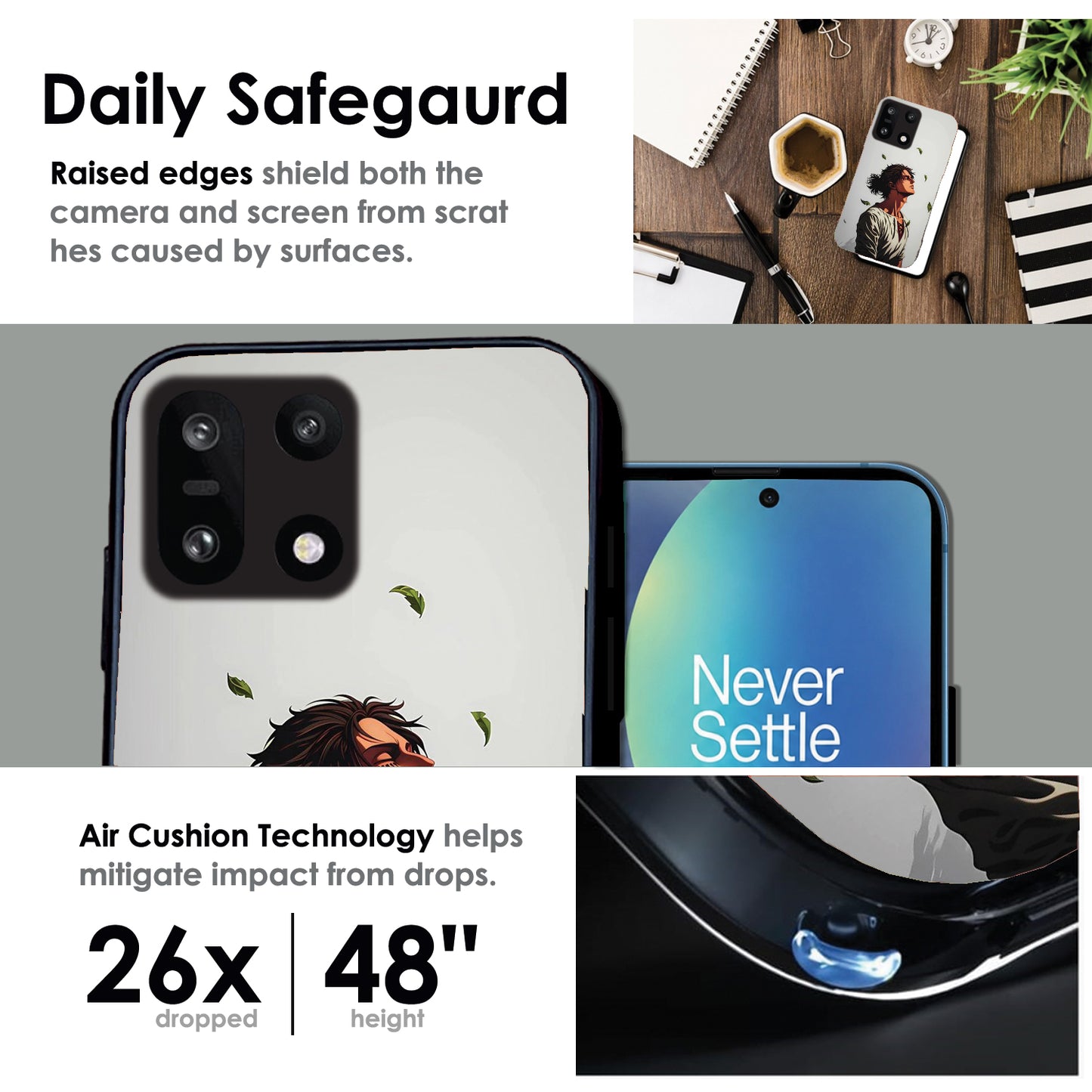 Anime Wanderer Aesthetic - Glossy Metal Silicone Cases for OnePlus Models
