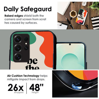 Be the Change - Glossy Metal Silicone Cases for Samsung Models
