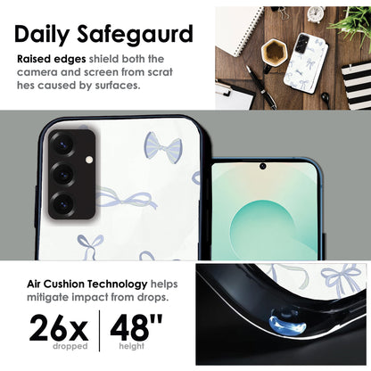 Blue Bows - Glossy Metal Silicone Cases for Samsung