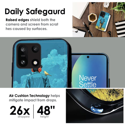 Dreamer in Blue Clouds - Glossy Metal Silicone Cases for OnePlus Models