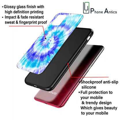 Aqua Tie Dye - Glass Cases For Apple iPhone Models