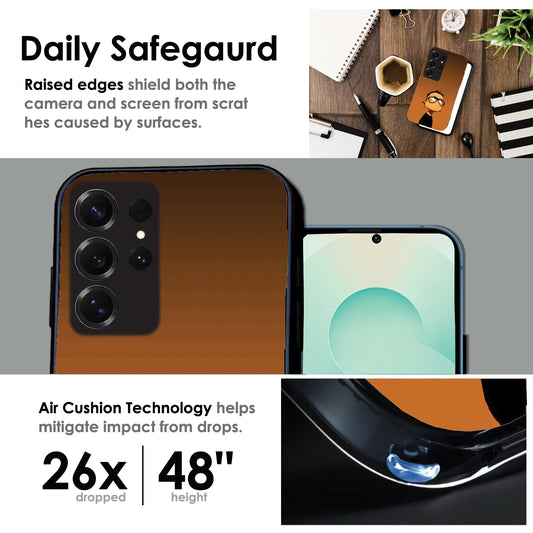 Stylish Cartoon Boy - Glossy Metal Silicone Case For Samsung Models