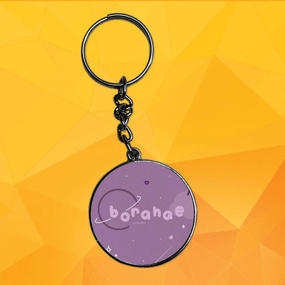 Borahae - Keychain With Silver Border (Pack Of 2)
