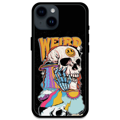 Weird Skull Graffiti - Glossy Metal Silicone Case For Apple iPhone Models- Apple iPhone 14