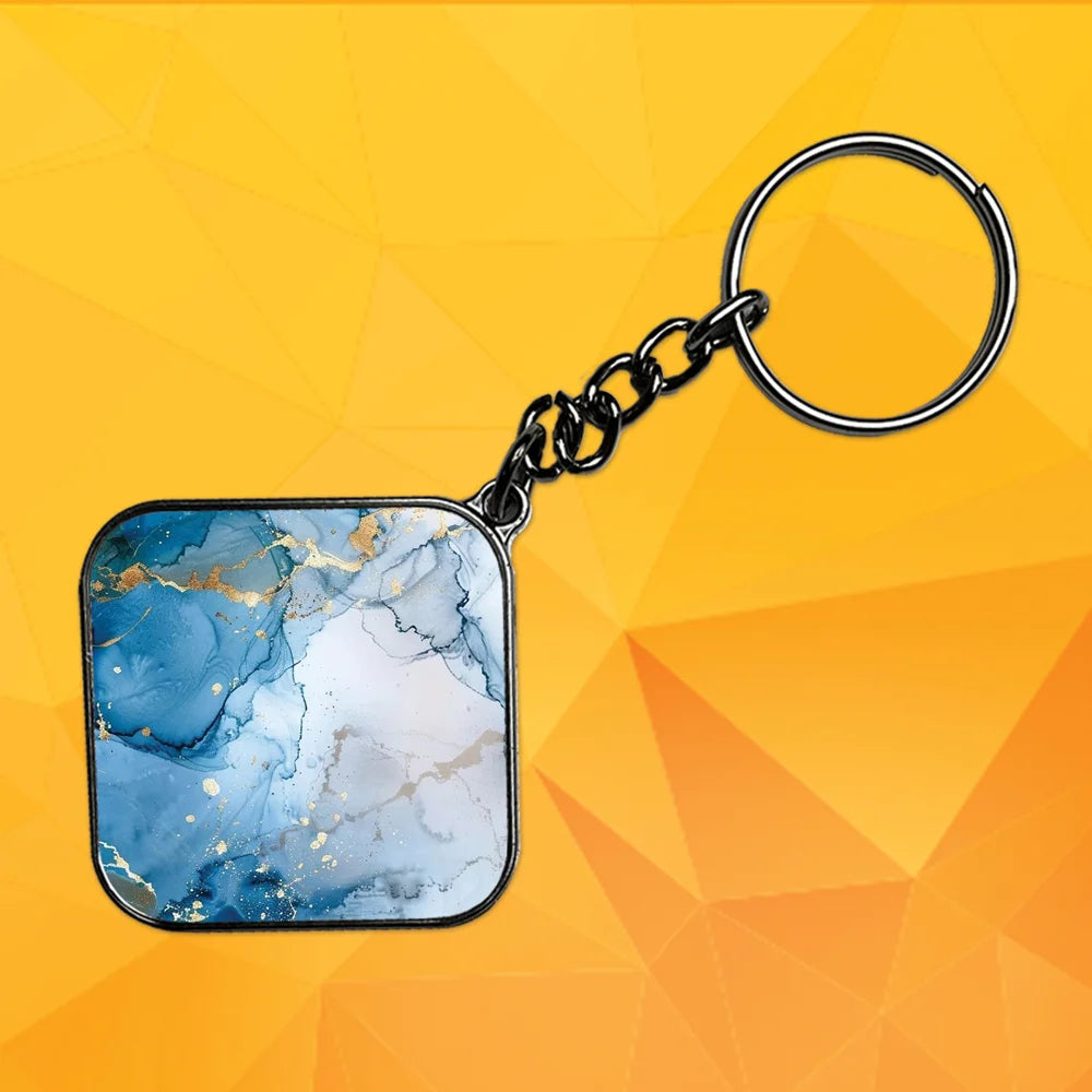 Blue Sky - Keychain With Silver Border (Pack Of 2)