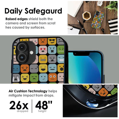Colorful Expression Pattern - Glossy Metal Silicone Case For Apple iPhone Infographic
