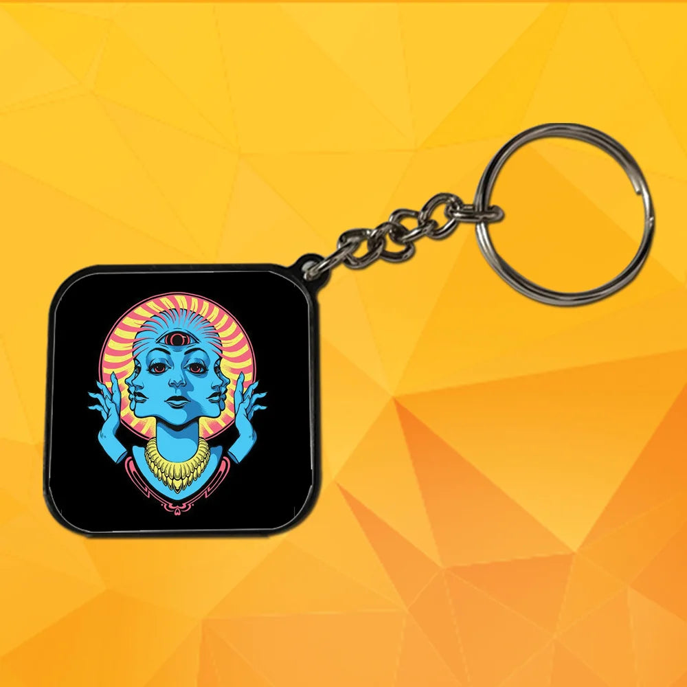 Psychedelic Art - Keychain With Black Border (Pack Of 2)