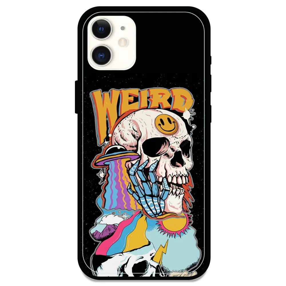 Weird Skull Graffiti - Glossy Metal Silicone Case For Apple iPhone Models- Apple iPhone 11