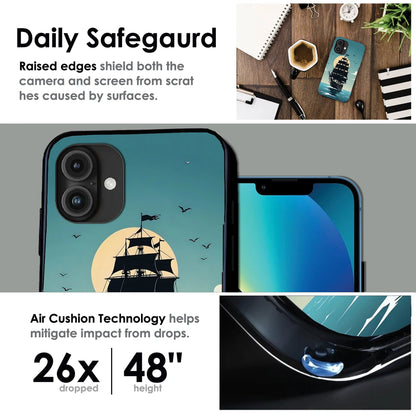 Nautical Sea Adventure - Glossy Metal Silicone Case For Apple iPhone Infographic