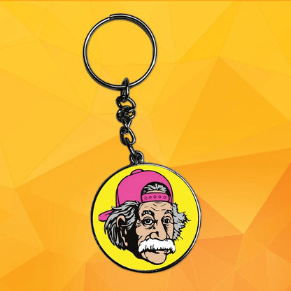 Einstein Swag - Keychain With Silver Border (Pack Of 2)