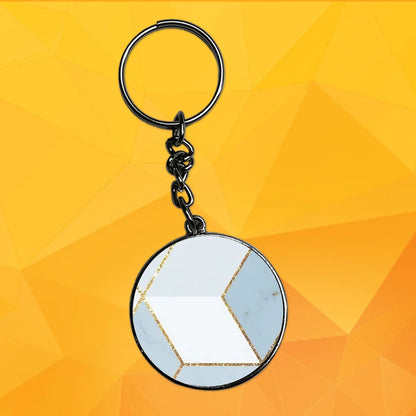 Geometry - Keychain With Silver Border (Pack Of 2)