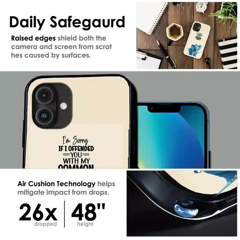 Sarcastic Elephant Quote - Glossy Metal Silicone Case For Apple iPhone Infographic