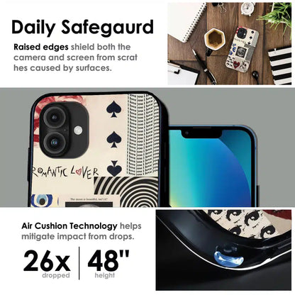 Romantic Art Collage - Glossy Metal Silicone Case For Apple iPhone Infographic
