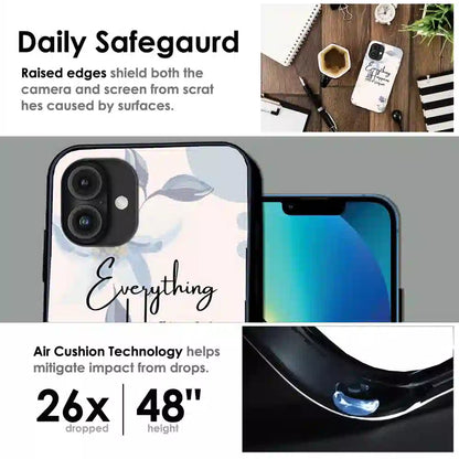 Everything Happens Quote - Glossy Metal Silicone Case For Apple iPhone Infographic