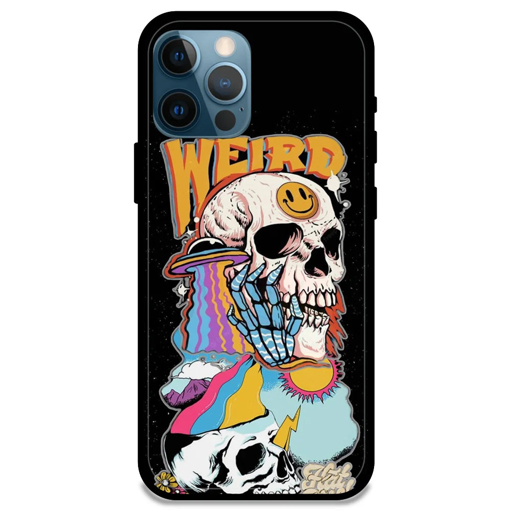 Weird Skull Graffiti - Glossy Metal Silicone Case For Apple iPhone Models- Apple iPhone 13 pro