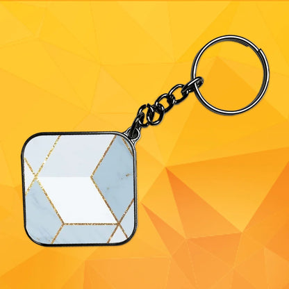 Geometry - Keychain With Silver Border (Pack Of 2)
