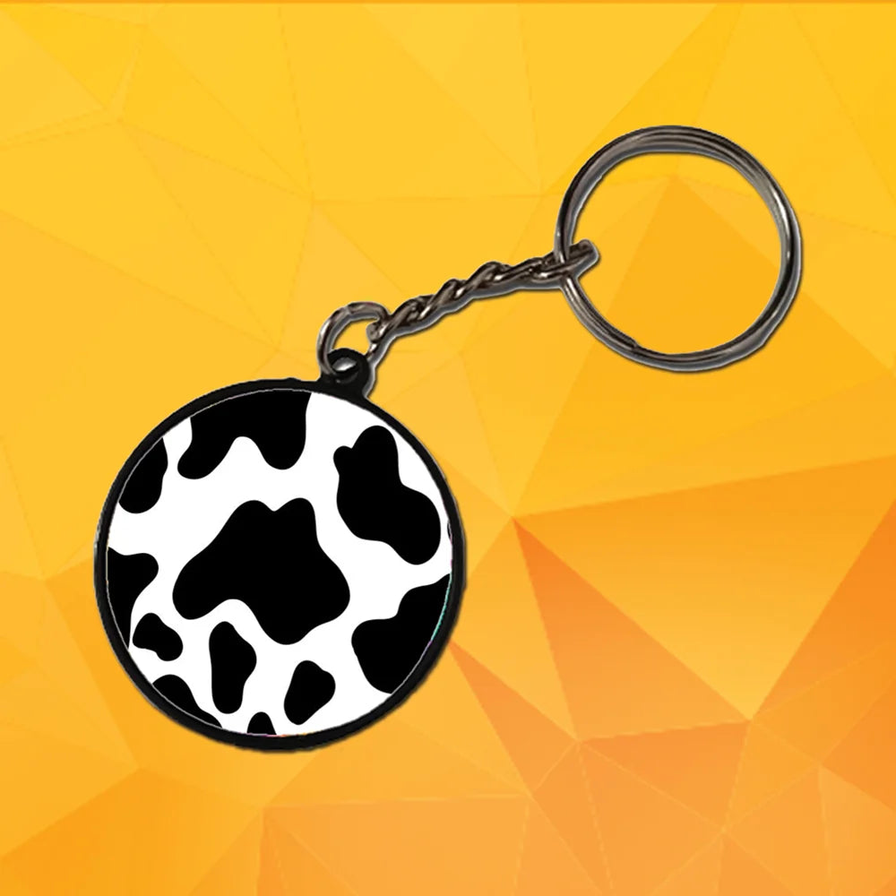 Cow Print - Keychain With Black Border (Pack Of 2)