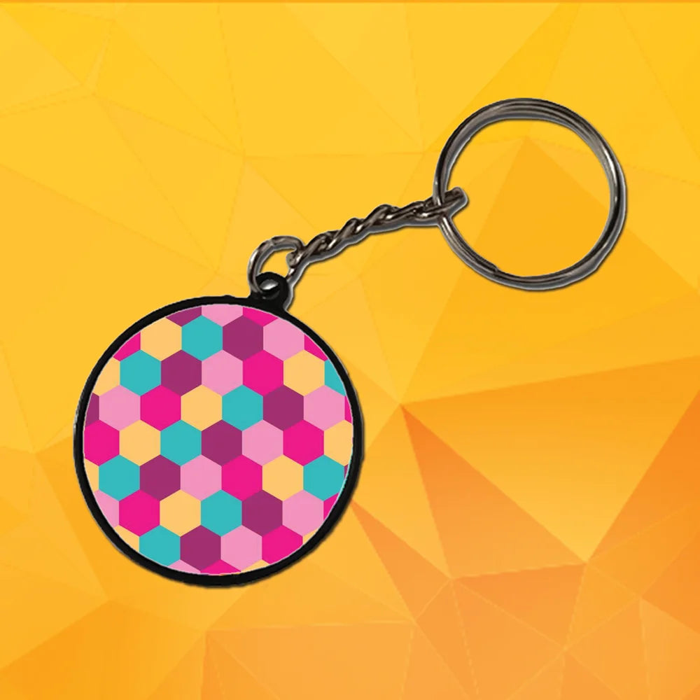 Geometric - A Combo Of 4 Black Border Keychains