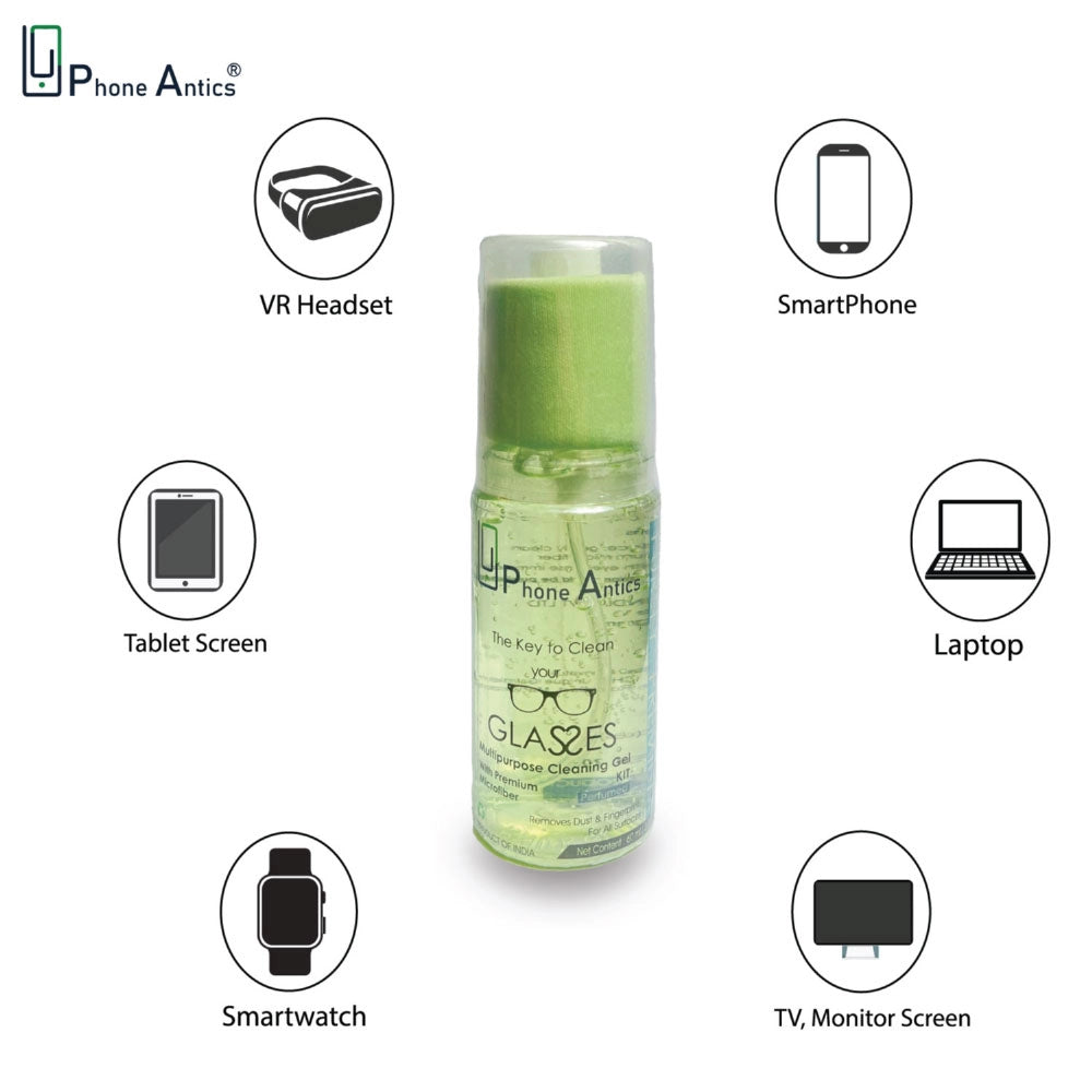 Mobile Screen Cleaning Gel With Microfiber Cloth- Green Apple