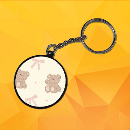 Cute Bear - Keychain With Black Border (Pack Of 2)