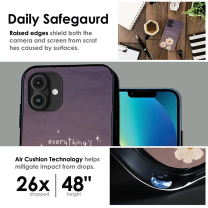 Everything’s Gonna Be Okay Daisy - Glossy Metal Silicone Case For Apple iPhone Infographic