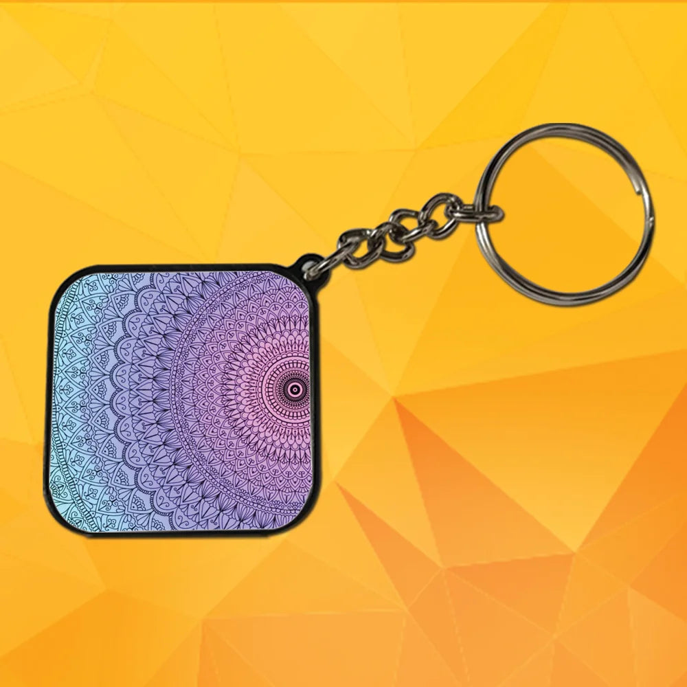 Mandala - A Combo Of 4 Black Border Keychains