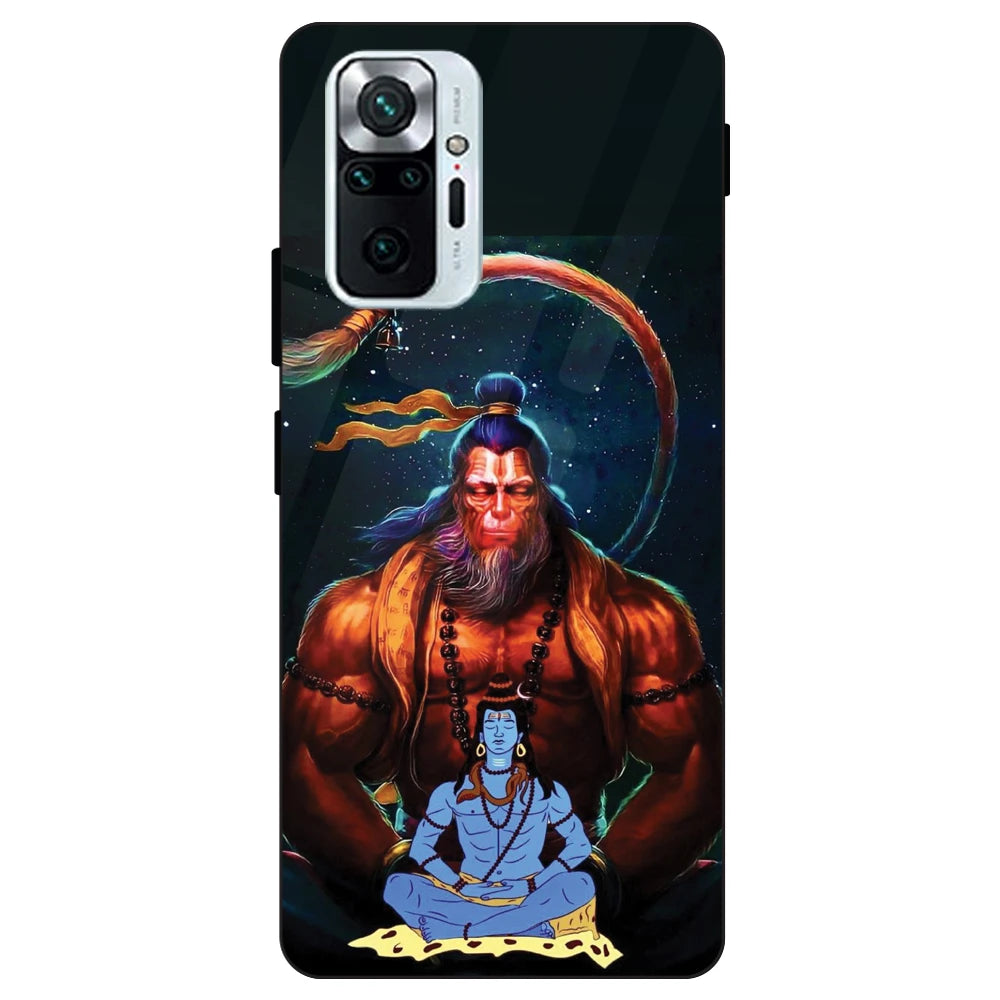 Lord Shiva & Lord Hanuman - Glass Cases For Redmi Models 