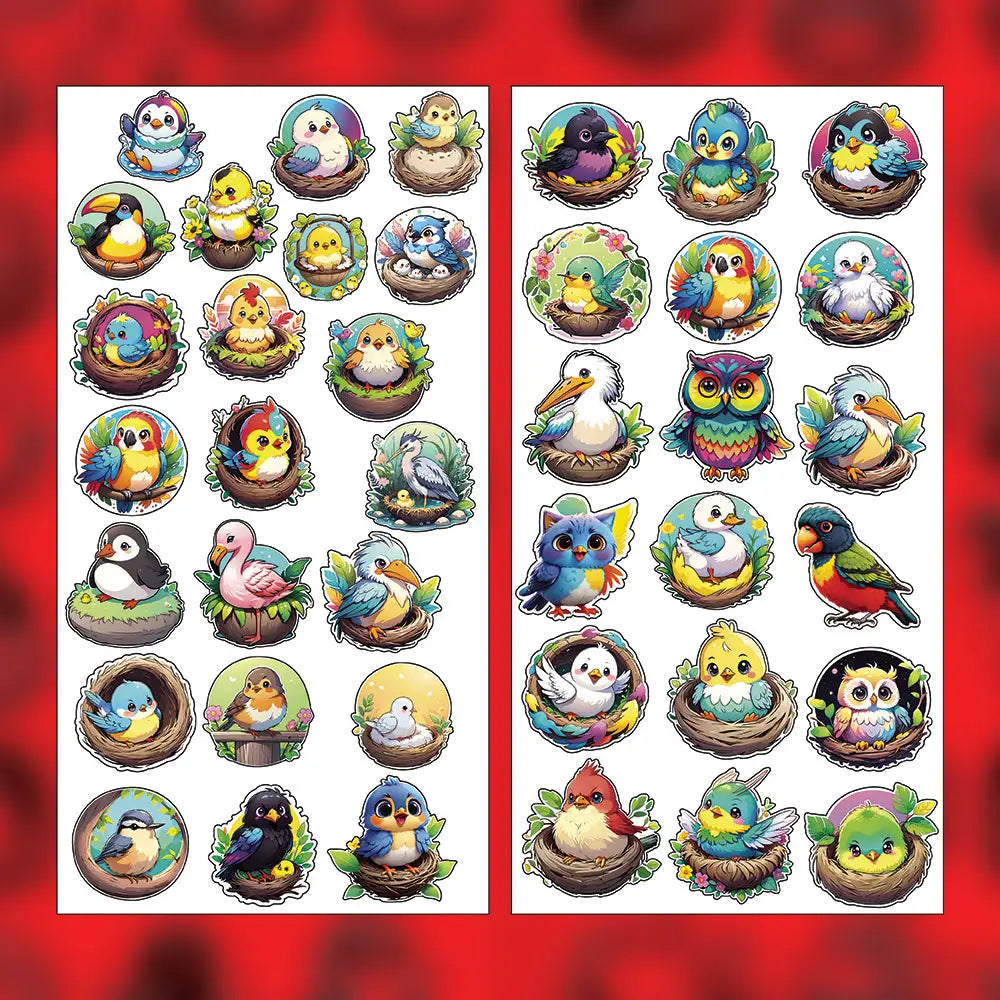 Birds 2 – 40 Waterproof Aesthetic Stickers for Phone Cases, Clear Covers, Journals, Scrapbooks & More