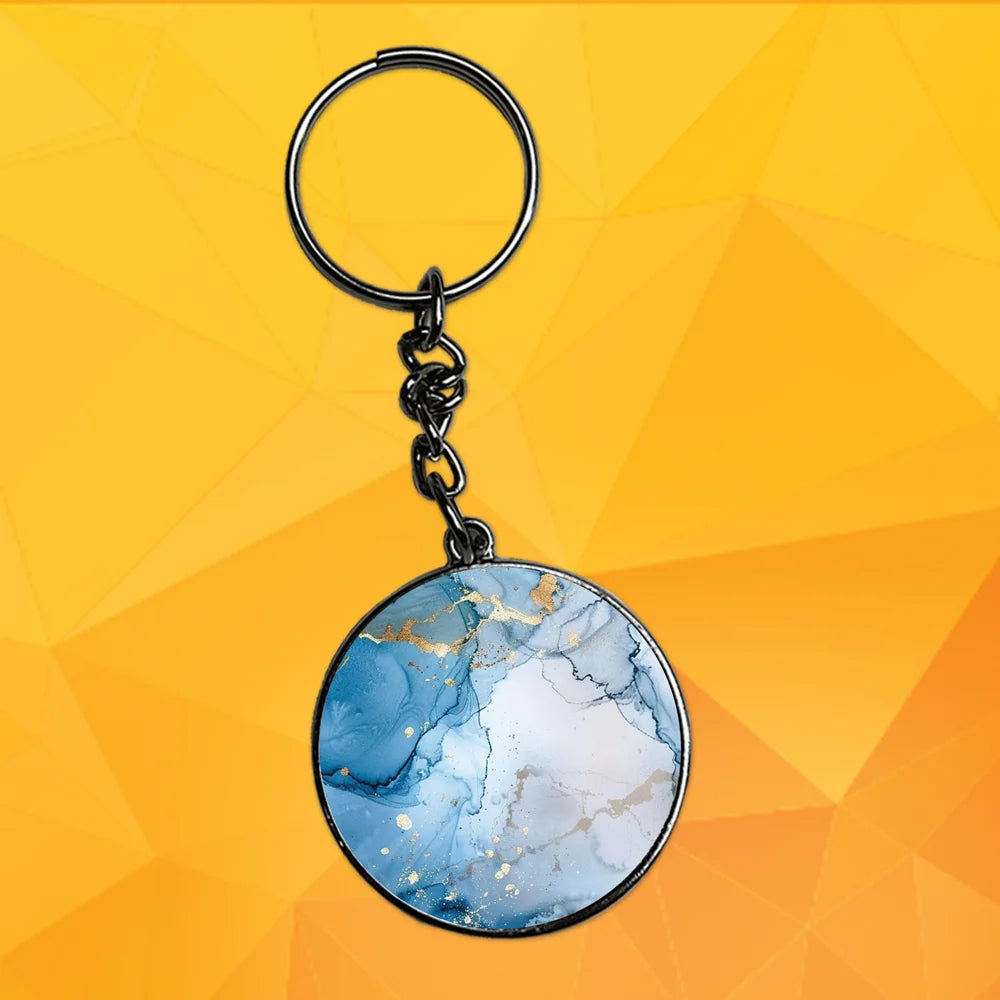 Blue Sky - Keychain With Silver Border (Pack Of 2)