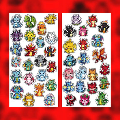 Baby Dragons – 43 Waterproof Aesthetic Stickers for Phone Cases, Clear Covers, Journals, Scrapbooks & More