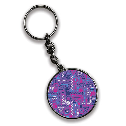 Geometric - A Combo Of 4 Silver Border Keychains