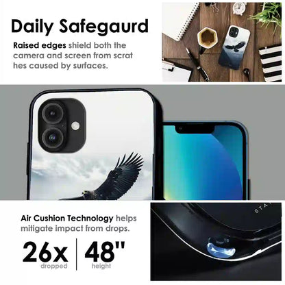 Stay Free Eagle Flight - Glossy Metal Silicone Case For Apple iPhone Infographic