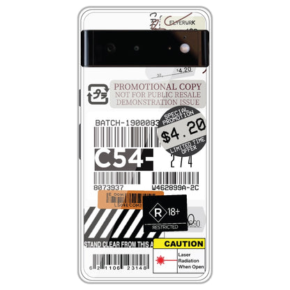 Labels - Clear Printed Case For Google Models google pixel 6