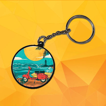 Beach Aesthetic - Keychain With Black Border (Pack Of 2)