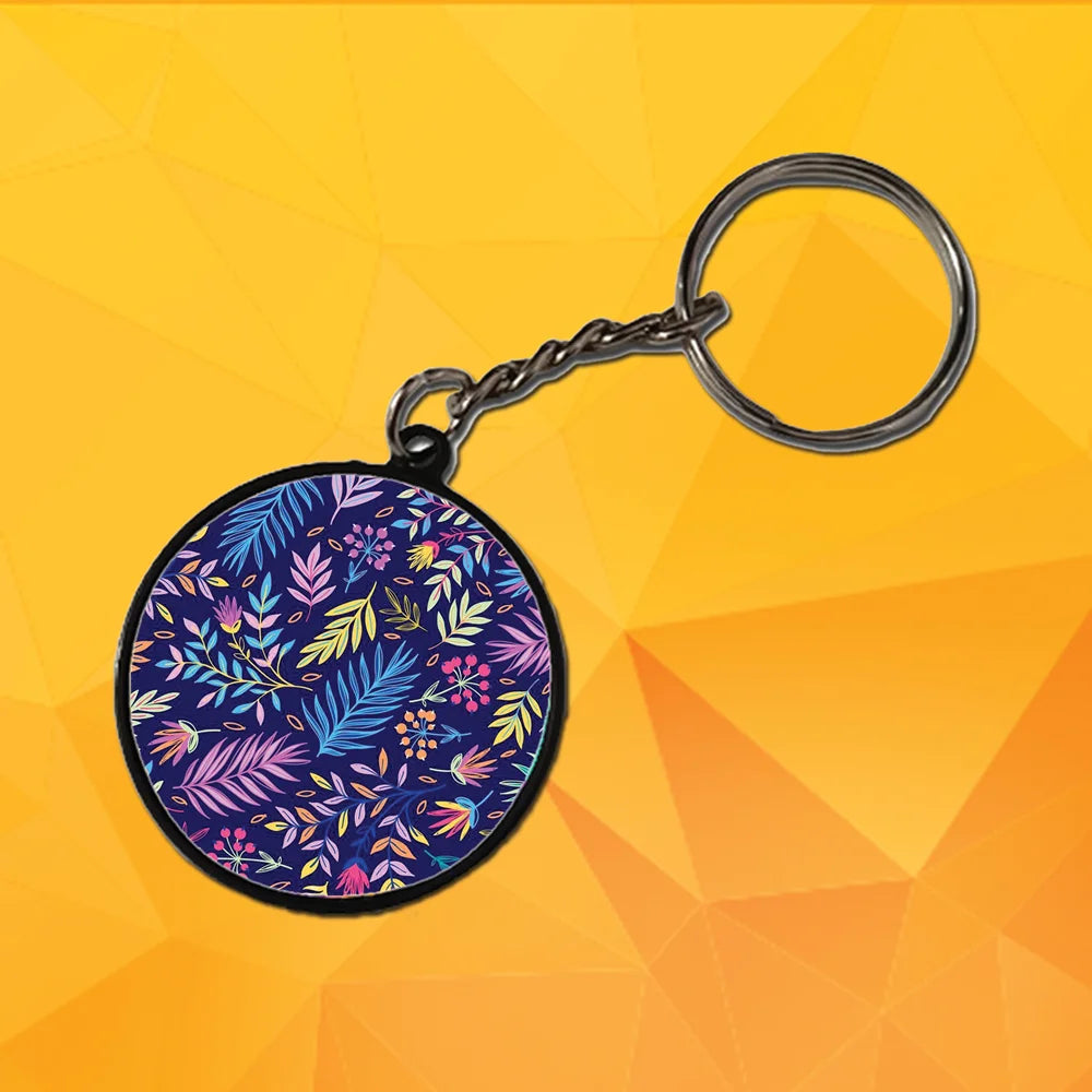 Floral - A Combo Of 4 Black Border Keychains