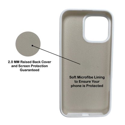 White Liquid Silicone Case For Apple iPhone Models Infographic
