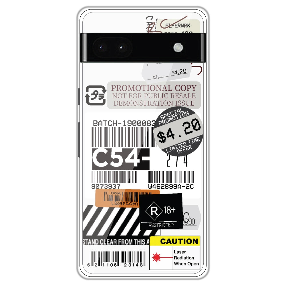 Labels - Clear Printed Case For Google Models google pixel 6A